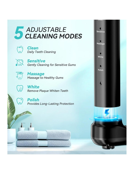 Combo Irrigador Oral y Cepillo Eléctrico HEXAYA 600ML Negro