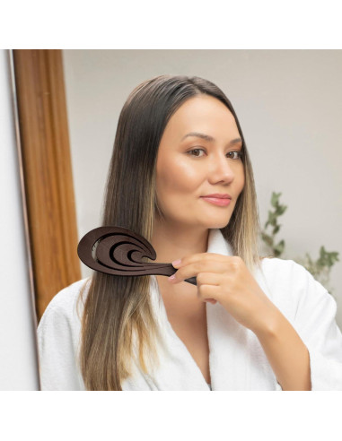 Cepillo Desenredante Orgánico Ninabella Marrón Chocolate - Sin Dolor