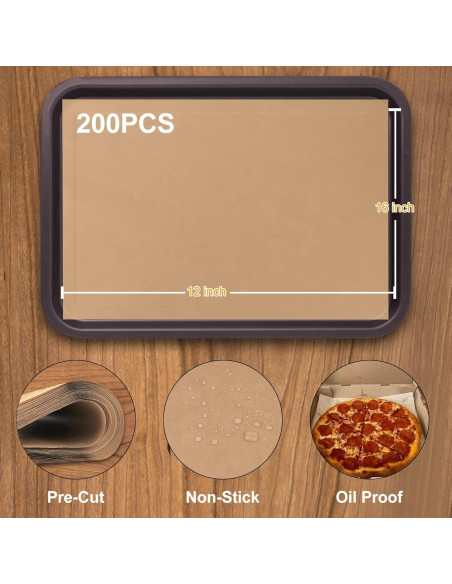 200 Hojas de Papel Pergamino UeqIns 30.48x40.64 cm Anti-adherente