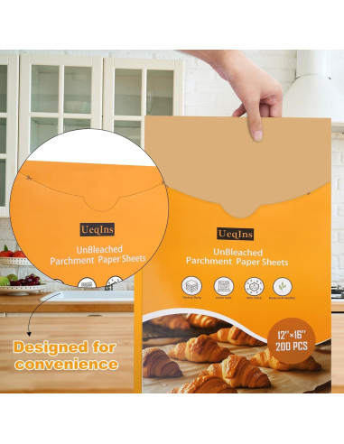 200 Hojas de Papel Pergamino UeqIns 30.48x40.64 cm Anti-adherente