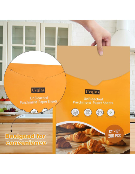 200 Hojas de Papel Pergamino UeqIns 30.48x40.64 cm Anti-adherente