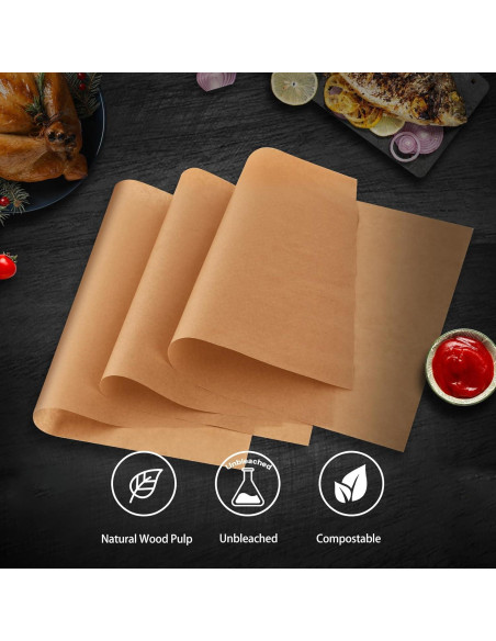 200 Hojas de Papel Pergamino UeqIns 30.48x40.64 cm Anti-adherente