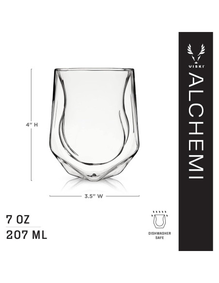 Vaso de Whisky Aerador Viski Doble Pared 207 ml Apto Lavavajillas
