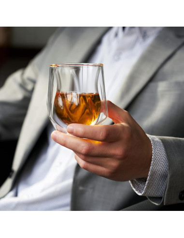 Vaso de Whisky Aerador Viski Doble Pared 207 ml Apto Lavavajillas