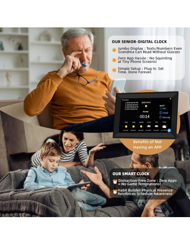 Calendario Digital Inteligente YUYIALARM 10.1" Pantalla Táctil