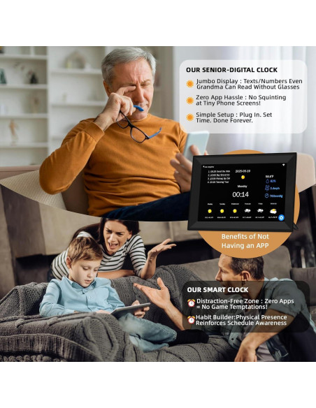 Calendario Digital Inteligente YUYIALARM 10.1" Pantalla Táctil