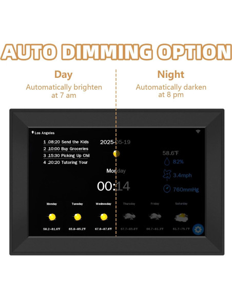 Calendario Digital Inteligente YUYIALARM 10.1" Pantalla Táctil