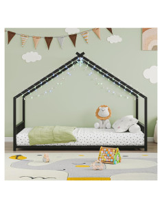 Cama Montessori Individual Enoioyonay con Luz LED Negra