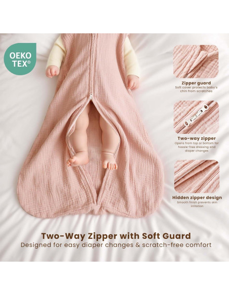 Saco de Sueño Muselina Konssy 0-6 Meses 0.8 TOG 2 Piezas