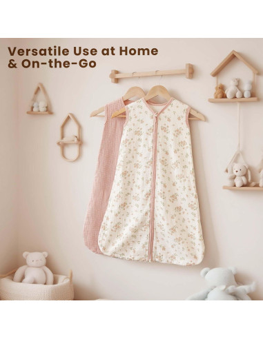 Saco de Sueño Muselina Konssy 0-6 Meses 0.8 TOG 2 Piezas