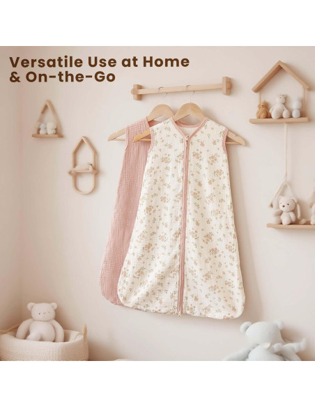 Saco de Sueño Muselina Konssy 0-6 Meses 0.8 TOG 2 Piezas