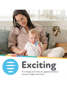 Nuby Geo Zoos Dino - Masajeador de Encías para Bebés 3+ Meses 2