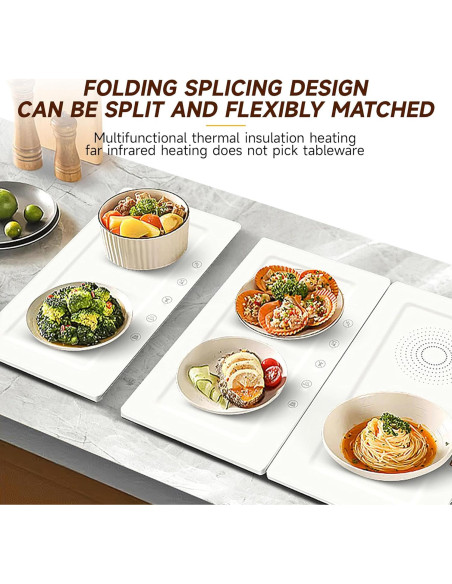 Bandeja de Calentamiento Eléctrica TOPRATED 43x38 cm Plegable