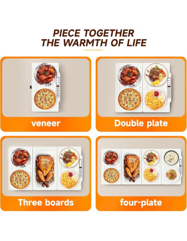 Bandeja de Calentamiento Eléctrica TOPRATED 43x38 cm Plegable