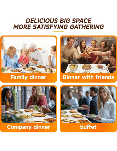 Bandeja de Calentamiento Eléctrica TOPRATED 43x38 cm Plegable