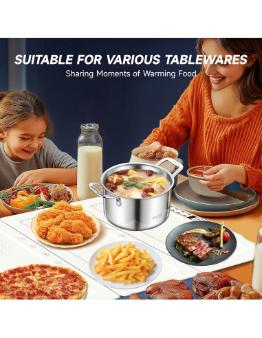 Bandeja de Calentamiento Eléctrica TOPRATED 43x38 cm Plegable