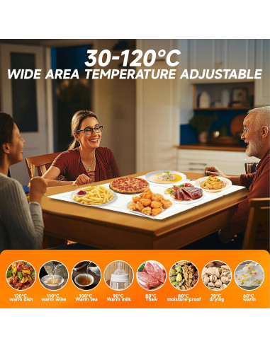 Bandeja de Calentamiento Eléctrica TOPRATED 43x38 cm Plegable