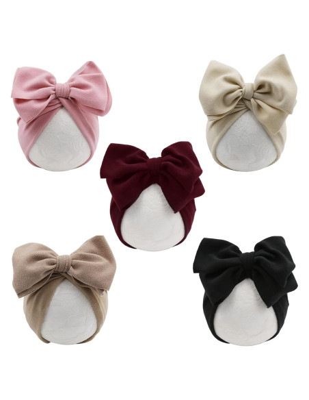 Gorras de Algodón BQUBO para Bebés con Lazo - 5 Piezas