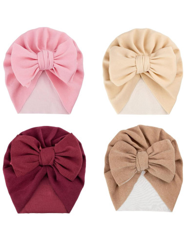 Gorras de Algodón BQUBO para Bebés con Lazo - 5 Piezas