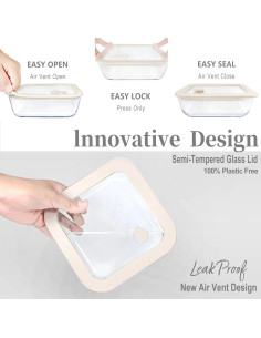 Juego de Contenedores de Vidrio Urban Green 2.6L Herméticos 2