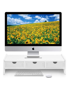 Soporte Elevador para Monitor Valen Blanco 49.5x19.1x11.9 cm