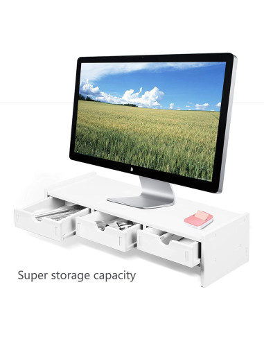 Soporte Elevador para Monitor Valen Blanco 49.5x19.1x11.9 cm