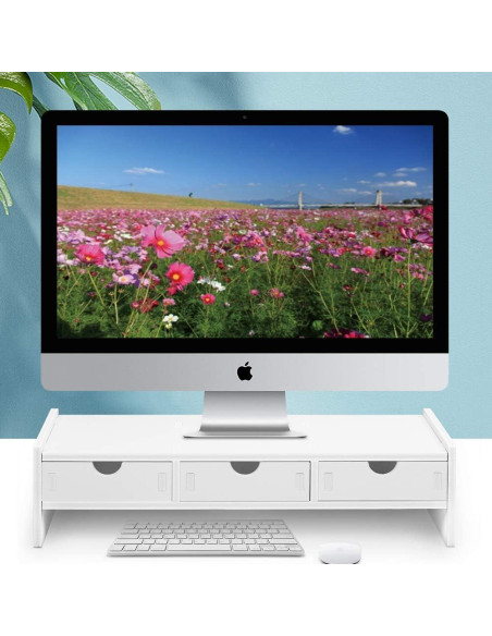 Soporte Elevador para Monitor Valen Blanco 49.5x19.1x11.9 cm