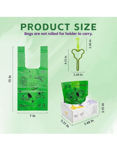 200 Bolsas de Poop para Perro Watreeco Duty Doodle Verde