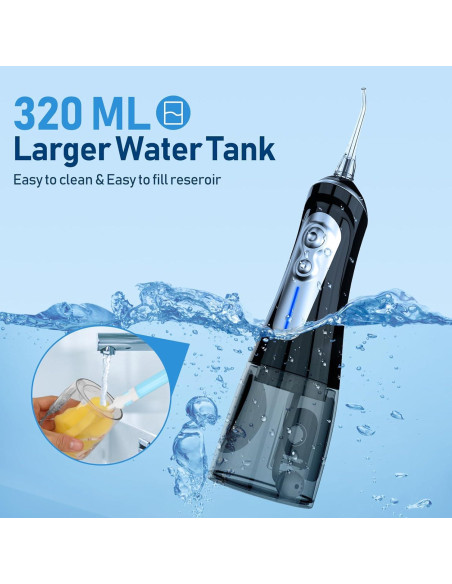Irrigador Dental Portátil NBGRLVS 320ml Recargable IPX7