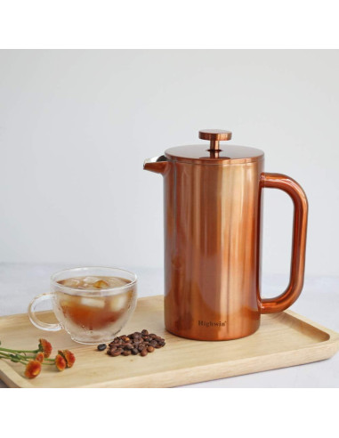 Prensa Francesa de Café Highwin 1L Acero Inoxidable Doble Pared