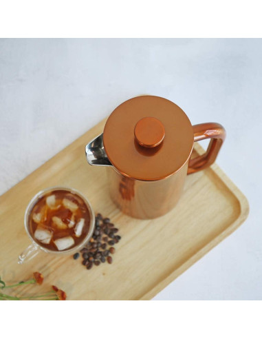 Prensa Francesa de Café Highwin 1L Acero Inoxidable Doble Pared