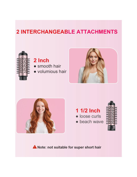 Cepillo Secador de Cabello WEEYUM 3 en 1 38mm y 50mm