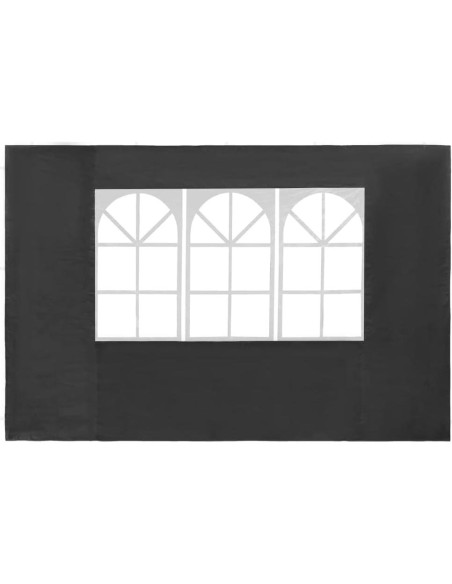 Gazebo de Patio FUDUGEHMIOFWFJJ 3x1.95m Antracita con Ventanas