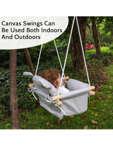 Columpio para Bebés GFU de Lona Ajustable 58 kg Gris