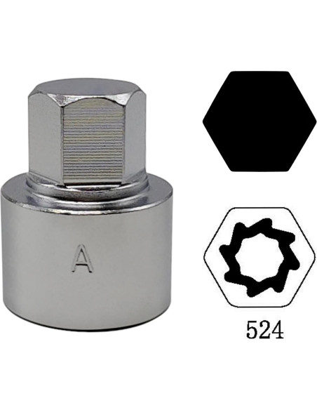 Llave de Bloqueo de Rueda 524 Volkswagen 28mm - 25mm