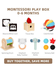 Set de Juguetes Montessori OOOK 0-6 Meses - 7 en 1 2