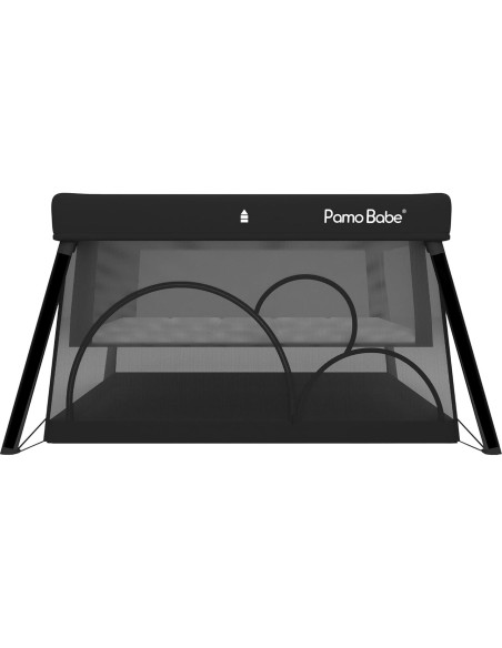 Cuna de viaje Pamo Babe con moisés extraíble, negra