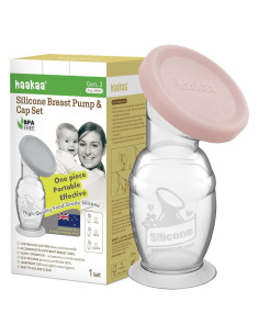 Bomba de Pecho Manual Haakaa Gen.2 100ml Rosa + Tapa