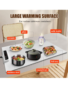 Alfombrilla Calentadora Eléctrica de Silicona Pandaaar 60.8x37.8cm 2