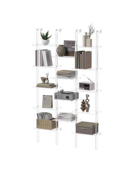 Estantería de Acrílico CRTERICX 5 Niveles 14 Estantes 184.8 cm