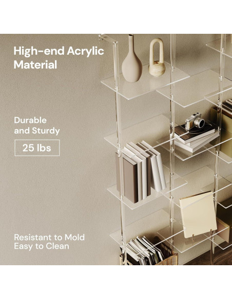 Estantería de Acrílico CRTERICX 5 Niveles 14 Estantes 184.8 cm