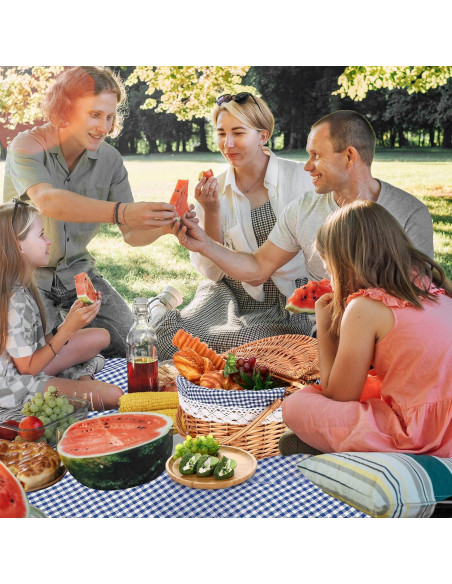 Cesta de Picnic Gandeer con Platos de Bambú y Forro Azul