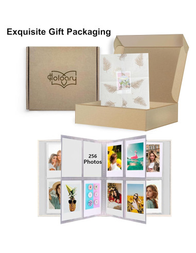 Álbum de Fotos Holoary Beige 256 Bolsillos para Instax