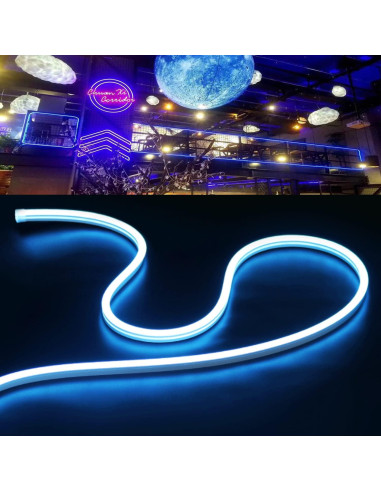 Tira LED de Neón 5m 12V Azul 600 LEDs IP65 Decorativa