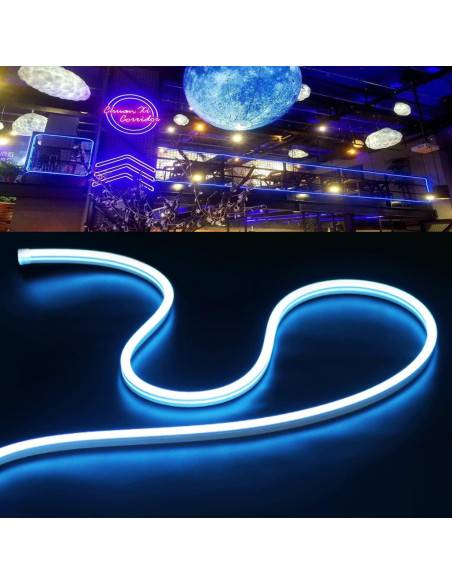 Tira LED de Neón 5m 12V Azul 600 LEDs IP65 Decorativa
