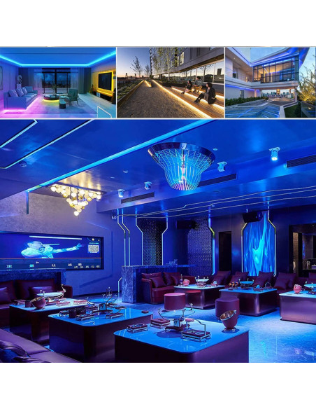 Tira LED de Neón 5m 12V Azul 600 LEDs IP65 Decorativa
