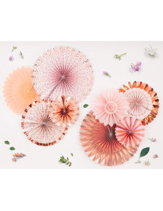 Juego de Decoración de Pared Origami PapaKit 8 Piezas Coral Rosa 2