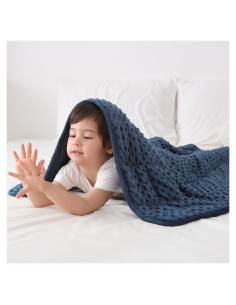 Manta con Peso para Niños Huloo Sleep 2.27kg Azul Marino 91x122cm