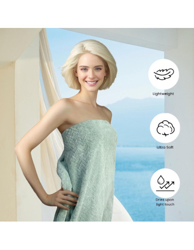 Toalla de Baño Grande XJEXUEIZ Microfibra Verde 139.7x68.6cm
