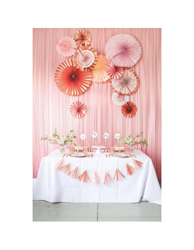 Juego de Decoración de Pared Origami PapaKit 8 Piezas Coral Rosa